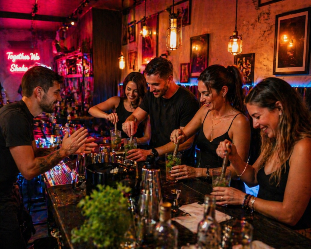 Cocktail bar Madrid – atelier cocktails en groupe
