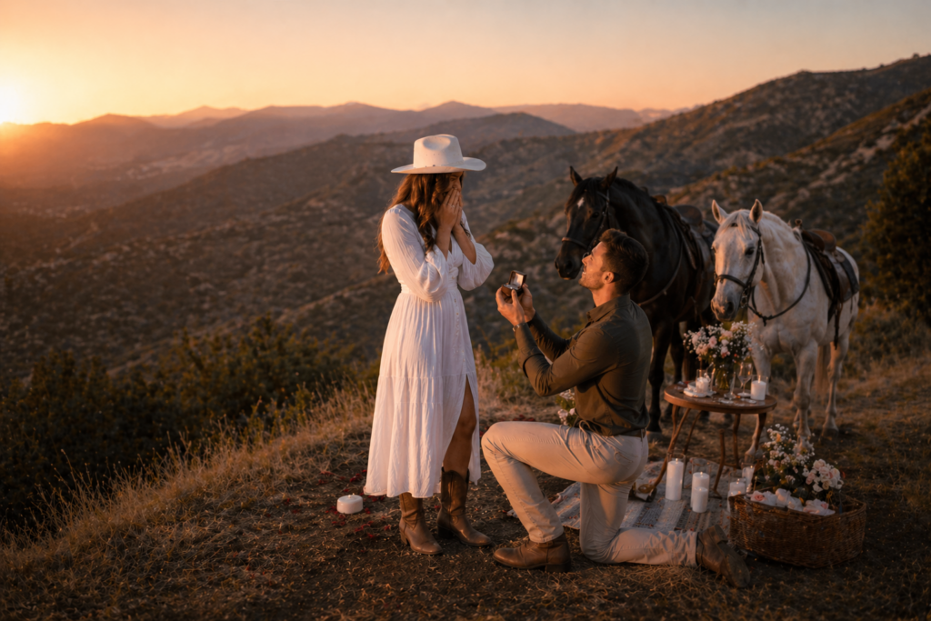 Balade à cheval — Demande en mariage unique, Madrid