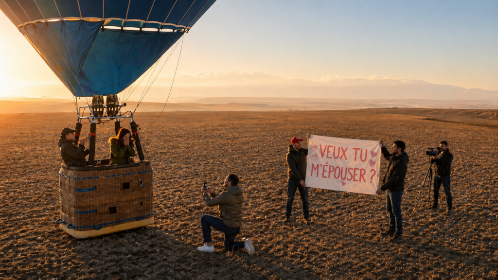Montgolfière Espagne – demande en mariage romantique