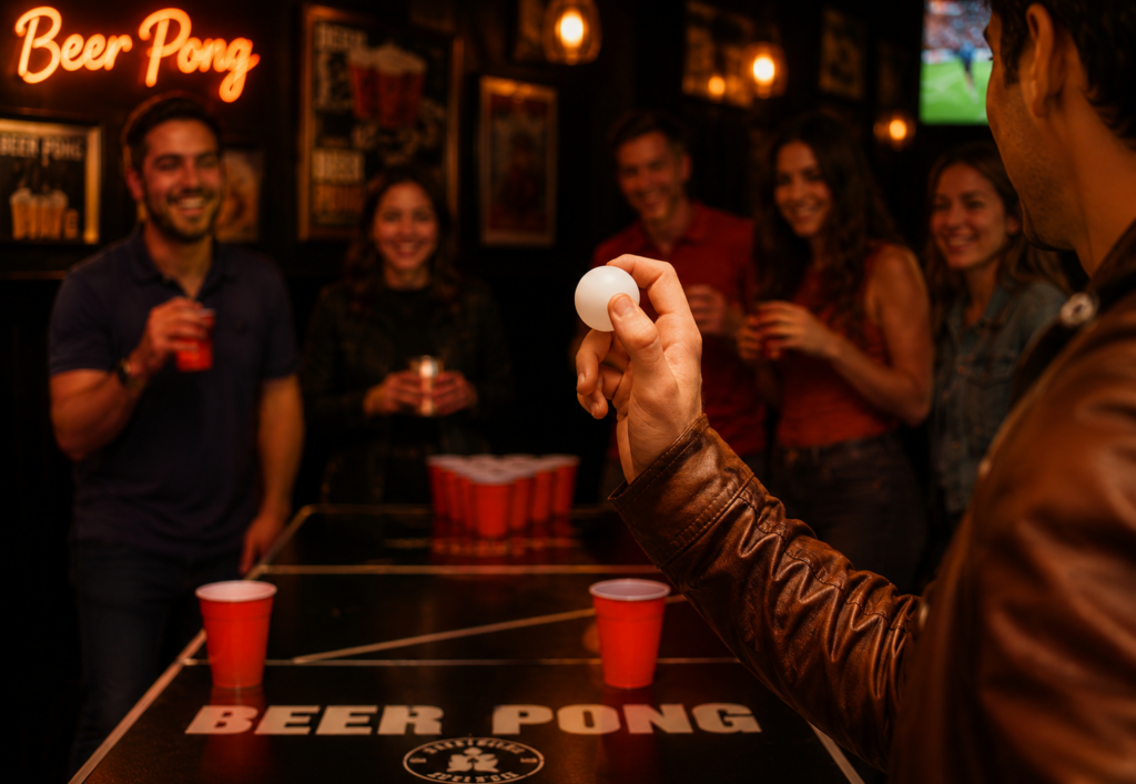 Beer Pong à Madrid entre amis dans une ambiance festive