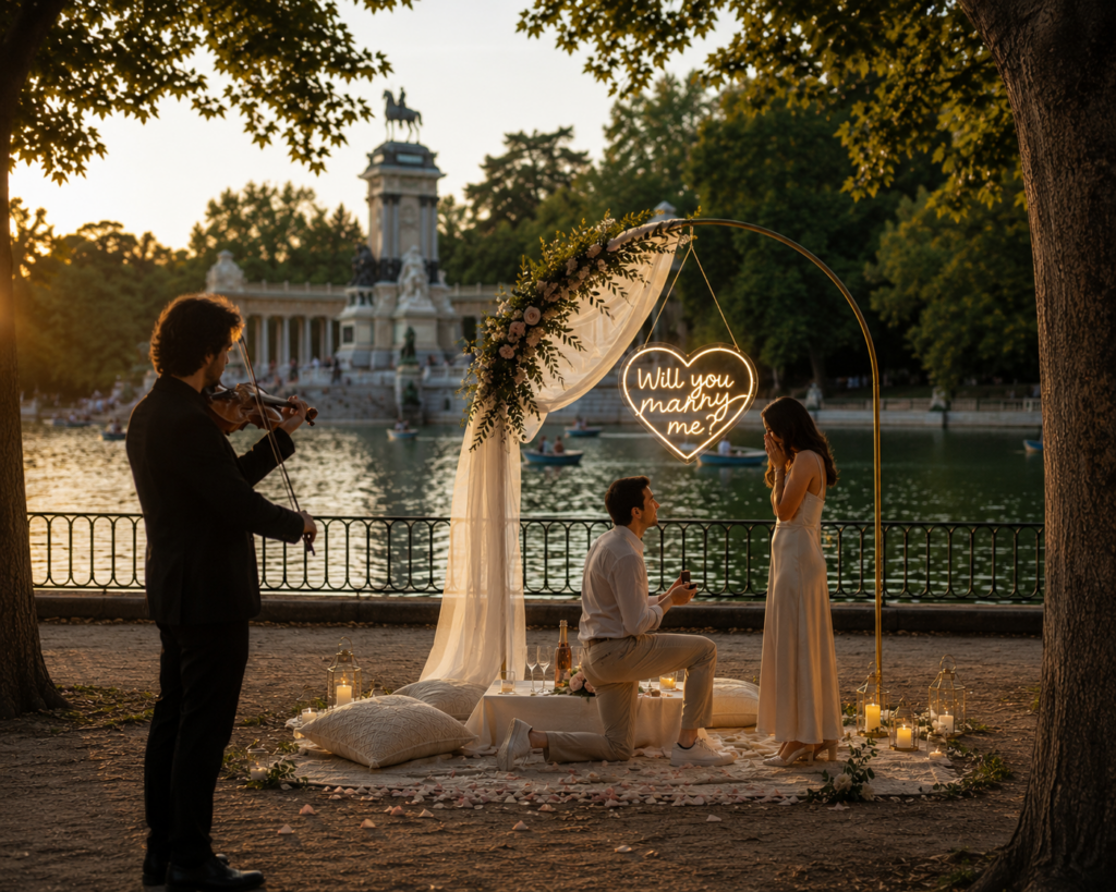 Parc Romantique — Demande en mariage unique, Madrid
