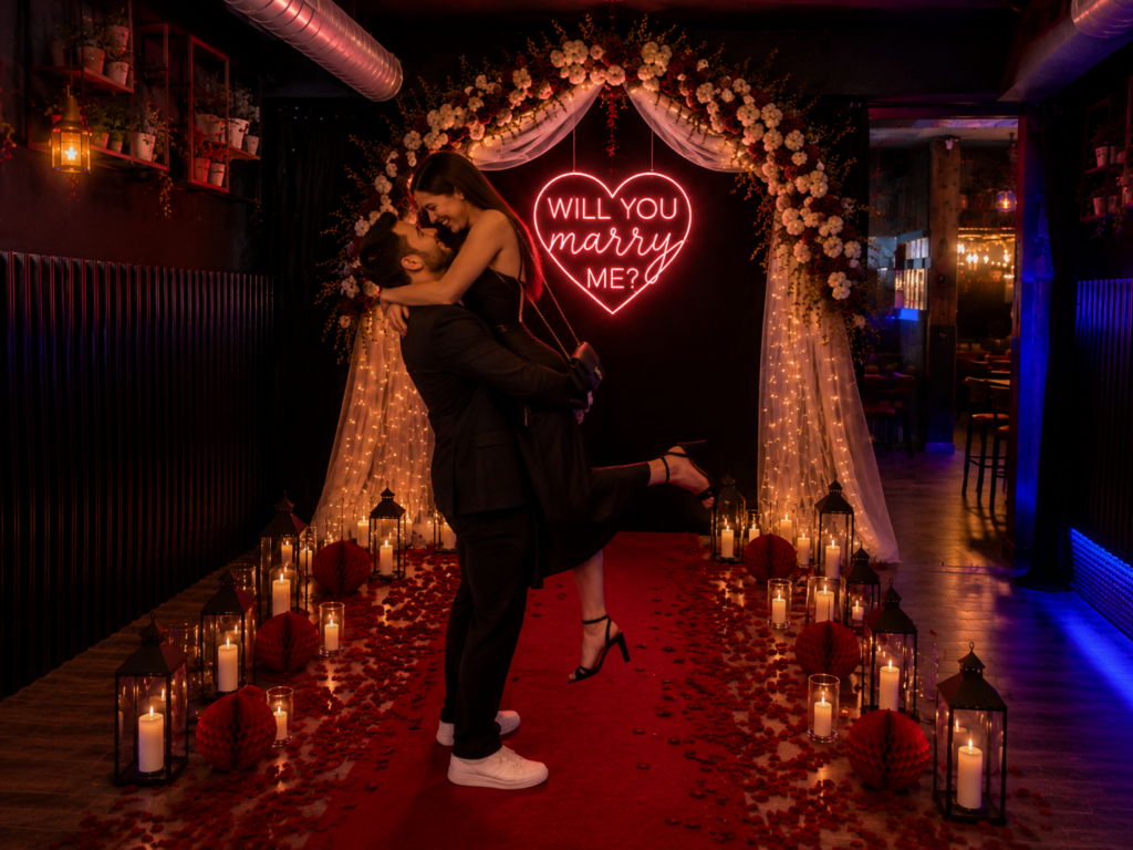 Bar privatisé — Demande en mariage unique, Madrid