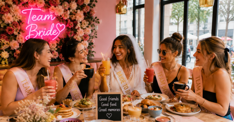 Groupe de femmes profitant d’un brunch EVJF à Madrid