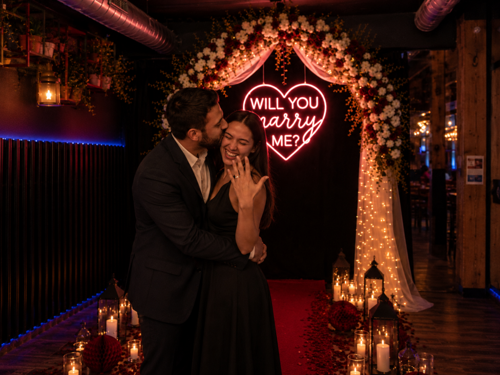 Bar privatisé — Demande en mariage unique, Madrid